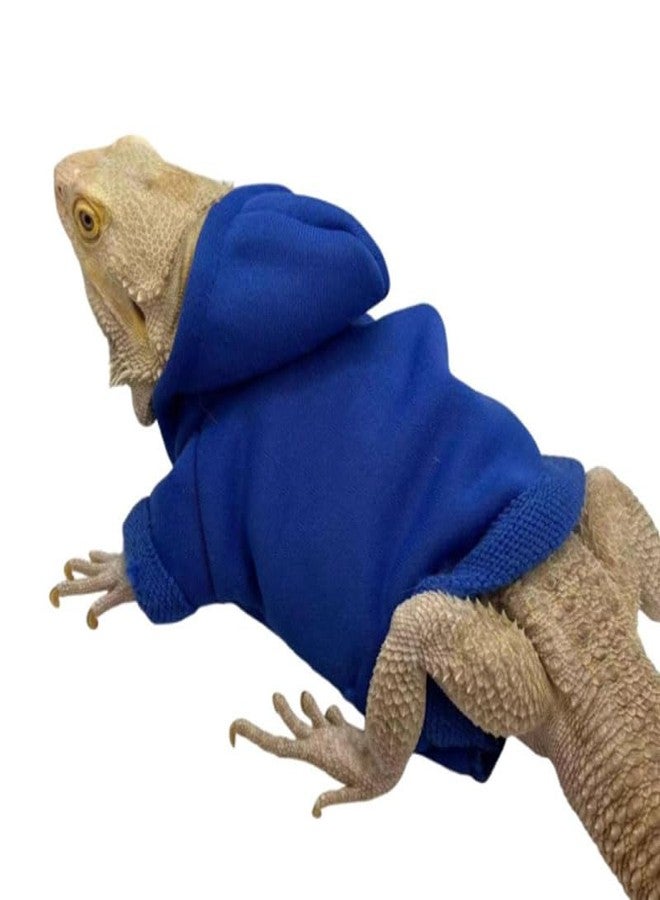HOKABLE Lizard Clothes for Bearded Dragons Reptile Apparel Handmade Cotton Material Hoodies Gift for Lizard Small Animal Gecko Chameleon(Blue - Image 1